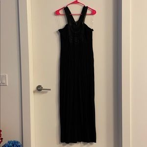 Black maxi dress with lace/crochet detail